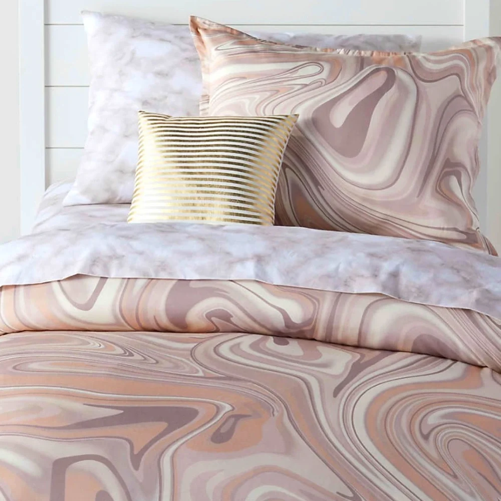 Crate & Barrel Marble Twin Duvet Cover and matching Marble Standard Sham